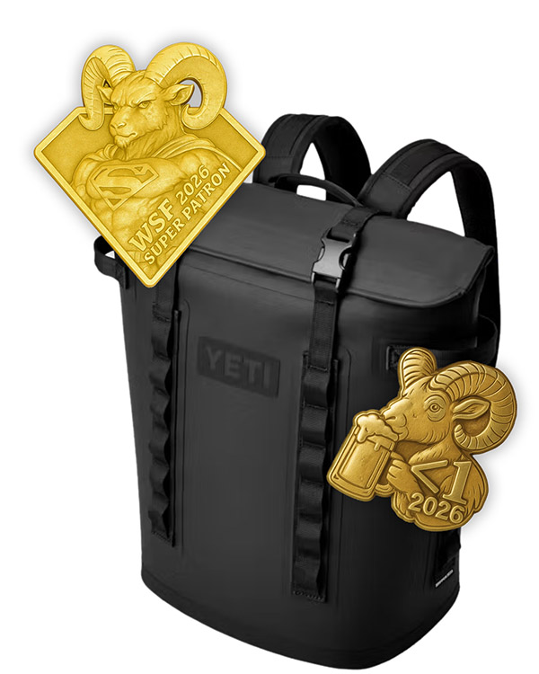 YETI soft cooler and two lapel pins